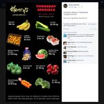 Fruit and Veg Specials - Henry's Mercato Frankston VIC - Bananas 48c/kg, Capsicums $1.98/kg, etc