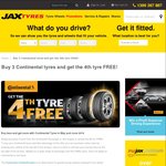 Continental Tyres - 4 for The Price of 3 @ JAX Tyres