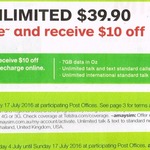 Amaysim Unlimited 7GB: Buy a $2 SIM from Australia Post & Receive $10 off Online Recharge ($29.90 Instead of $39.90)