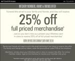 Witchery Family & Friends: 25% off all full price merchandise (or 30% off for members) 