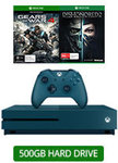 EB Games - Xbox One S 500GB Deep Blue w/Gears of War 4 DL and Dishonored 2 Physical Copy - $359