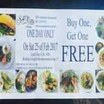 Buy 1 Get 1 Free Meal Deal This SAT 25/02/2017 - Lunch Time @ SEN Adelaide Restaurant (Adelaide, SA)