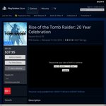 Rise of The Tomb Raider: 20 Year Celebration $37.95 @ PS4 Store