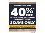 40% off All Full Price Clothing and Footwear at Colorado for Fusion Club Members