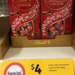 [WA] Lindt Lindor 300g Chocolate Bag $4 @ Coles (Floreat)