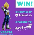 Win a Vegeta Figurine, 6-Month AnimeLab Subscription & 4 Tickets to the Anime Festival in Melbourne from EB Games