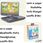 Win a Laser Portable DVD Player or a Laser Bluetooth Kid’s Headphones from Child Blogger