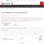 Qantas Fly Away Sale - Eg. Melbourne to Tokyo (One Way) from $349