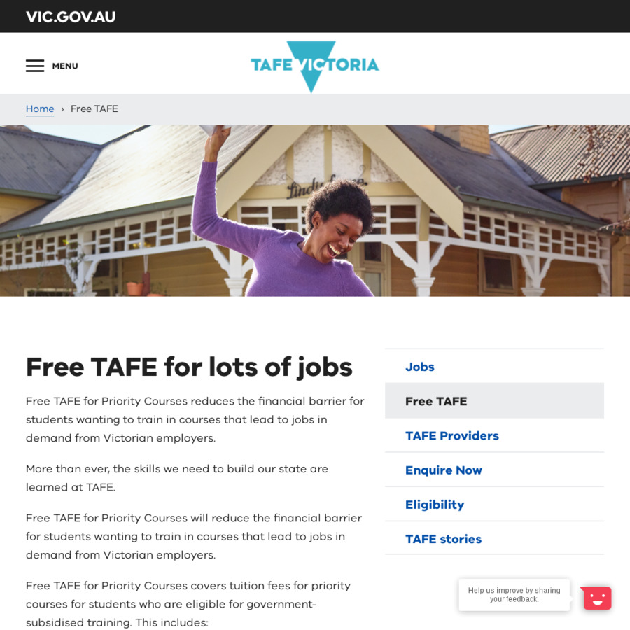 Free TAFE Course List for Victorians under 20/Upskilling - OzBargain