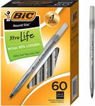 [Prime] BIC Round Xtra Life Pen (1.0mm), Black, 60-Count $8.01 Delivered @ Amazon US via AU