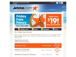 Jetstar Friday Fare Frenzy - Eg. One way MEL to BKK $249 travel periods apply 4pm - midnight