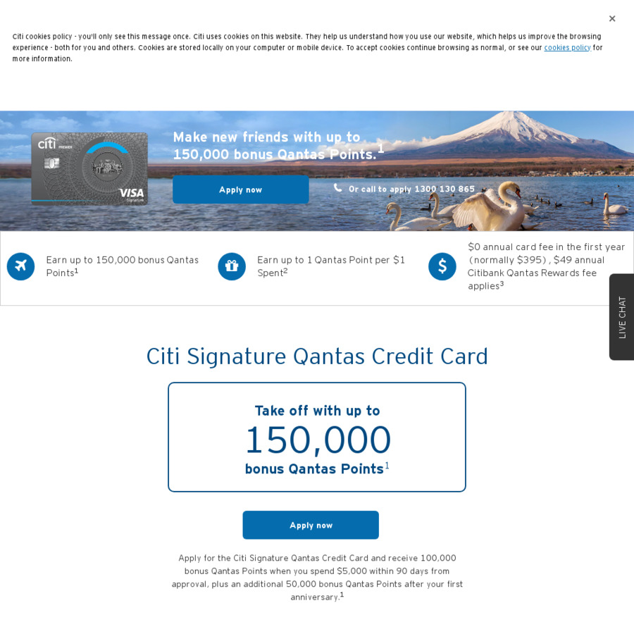 100k 150k Qantas FF Points Citi VISA Signature Qantas Credit Card 100k-150k-qantas-ff-points-citi-visa-signature-qantas-credit-card