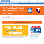 Telstra $65/Month (12 Months), Unlimited Tlk/Txt, 60GB Data + $500 off Any Phone @ The Good Guys (in Store)