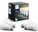 Philips Hue White 4-Pack A19 LED Smart Bulb, Bluetooth & Zigbee Compatible $83.50 + Post ($0 with Prime) @ Amazon US via AU