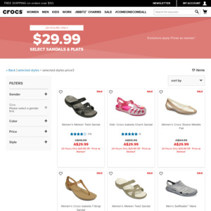 Crocs Sandals \u0026 Flats $29.99 Delivered 