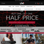 Buy One Get One Half Price @ Live Clothing
