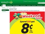 20¢ Per Litre off Fuel When You Spend $150 or More @ Woolworths Till Sunday 01/04