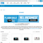 15% off RESMED Products & Free Delivery @ CPAP Australia