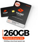Boost Mobile $300 1-Year Prepaid SIM 260GB Data for $260 (New Customers Only) @ Boost Mobile