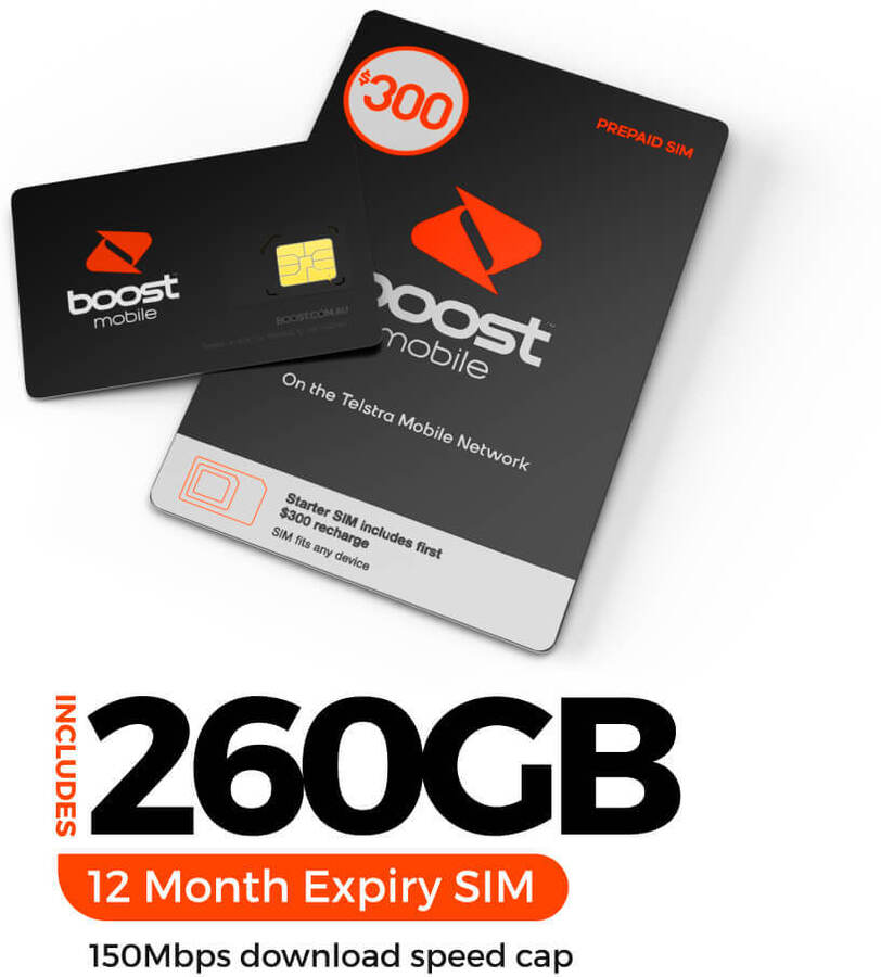 Boost Mobile $300 1-Year Prepaid SIM 260GB Data for $260 (New Customers ...