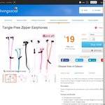 Tangle-Free Zipper Earphones for $19