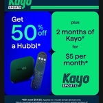 Hubbl Small $49.50 Delivered (50% off) + Kayo Sports $5 Per Month for 2 Months @ Kayo