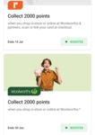 2000 Bonus Points with $0.98 Spend at Woolworths, BIG W, BWS, EG or Ampol Foodary (Boost Required) @ Everyday Rewards via App
