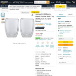 Maxwell & Williams Blend Double Wall Cup 350ML Set of 2 Gift Boxed $9.98 + Delivery ($0 with Prime/ $59 Spend) @ Amazon AU