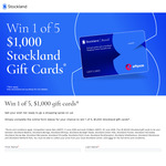 Win 1 of 5 $1,000 Stockland Gift Cards from Stockland