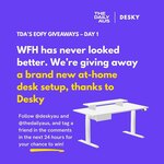 Win a Desky Dual Melamine Sit Stand Desk + Cable Management + Monitor Stand + Minimal under Desk Drawer from The Daily Australia