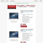 13 Retina MacBook Bundles - $1489 i5 (+Free Router) and $1749 i7 (+ Free 500GB Ext) Free Del