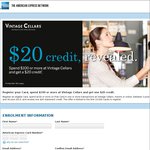 [AMEX Bank Issued Card] Spend $100 or more at Vintage Cellars and get one $20 credit