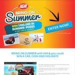 Win 1x Jeep, 3x Holidays, 300x $100 VISA Cards @ IGA's $100,000 'Bring On Summer' Comp