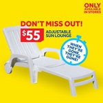 $55 Adjustable Sun Lounge White @ Masters Home Improvement