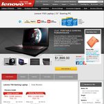 Lenovo Y50 Gaming Laptop $1,699 Delivered (16GB, 1TB, 15.6" UHD 4k Display, GTX 860M)