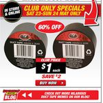 Duct Tape 48mm X 30m, Supercheap Club Members Only  $1 (Save $2)