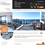 [QLD] Surfers Paradise Luxury Apartments - 2 Bedroom 2 Bathroom from $125 Per Night (Min 5 Nights) via Holiday Holiday