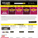 $25 off Spend $99+, $45 off $300+, $70 off $500+, $95 off $1000+ @ Dick Smith