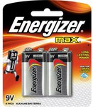 Energizer Max 9v Batteries: 4x $9.96 ($2.49 each), 2x $6.47 ($3.23 each), 1x $3.75 @ Dick Smith