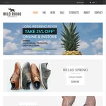 Wild Rhino Shoes - 25% off Incl. Sale Items. Free Post over $100 Spend