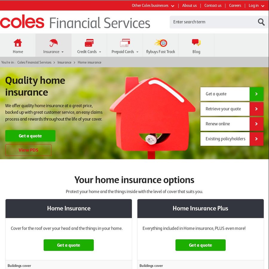 Coles: 35% off When You Buy Coles Home and Contents Insurance or 20%