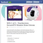 Win 1 of 3 Touchscreen Secure870 Baby Monitors Worth $359 Each from Oricom