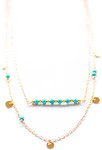 Layered Gold Necklace With Turquoise Beads - $35.01 (10% off) Shipped @ Chic Fashion Jewellery