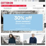 30% off Full Price Items (Free Shipping with Orders $55+) @ Cotton On