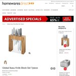 Global Ikasu Knife Block Set 7piece $299.99 & $9.90 Postage @ Homewares Direct