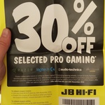 30% off Pro Gaming Accessories (Razer, Logitech, Audio-Technica, Corsair) @ JB HI FI (Excludes Wheels)