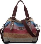 50% off Women's Fashion Contrast Color Canvas Handbag Tote Shoulder Bag Crossbody Bag USD $16.51 (AUD $22.99) Shipped @ LighTake