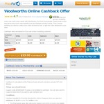 New Woolworths Online Customers Spend $100 Get $33 Cashback + $15 off $150 Spend + Free Delivery @ Pricepal