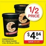 ½ Price Connoisseur Ice Cream 1L $4.84 @ Supabarn (ACT/NSW) Weekend Special