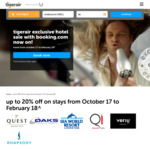 20% off Exclusive Hotel Deals with Booking.com from October 17 to February 18
